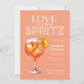 ピーチオレンジアペロルスピリッツブライダルシャワー 招待状 (正面)