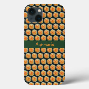 ピーチオレンジガーデンバラフラワー iPhone 13ケース