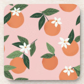 ピーチオレンジジュース模様 コースター (正面)