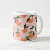 ピーチオレンジジュース模様 ジャンボコーヒーマグカップ (正面右)