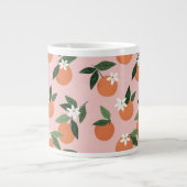 ピーチオレンジジュース模様 ジャンボコーヒーマグカップ (正面)