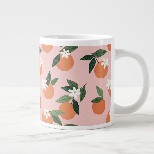 ピーチオレンジジュース模様 ジャンボコーヒーマグカップ (右)