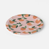 ピーチオレンジジュース模様 ペーパープレート (アングル)