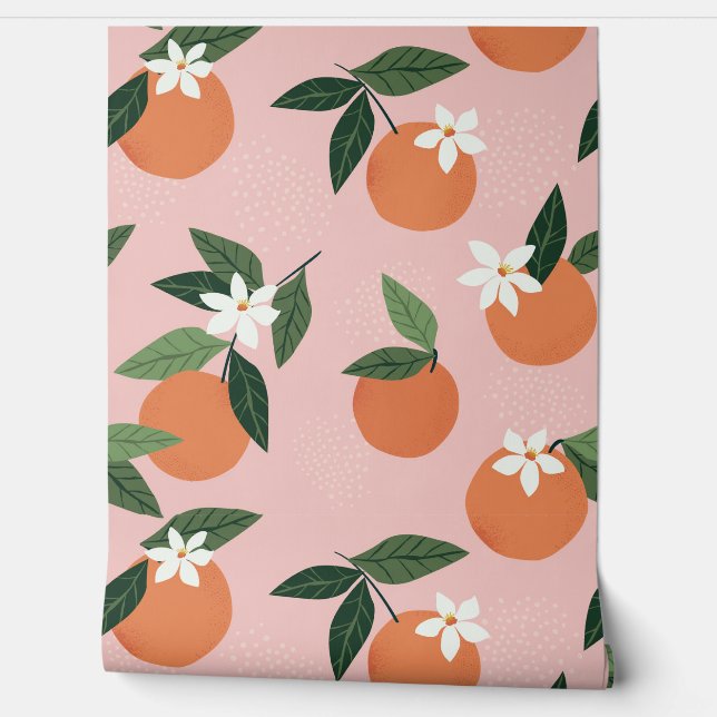 ピーチオレンジジュース模様 壁紙 (ほどく)