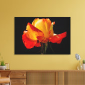 ピーチオレンジバラポスター キャンバスプリント (インサイチュ (リビング))