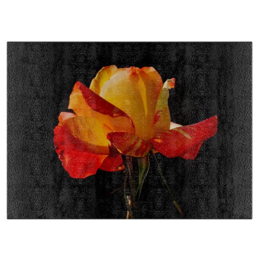 ピーチオレンジバラ カッティングボード (正面)