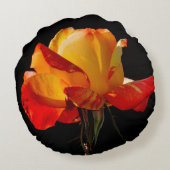 ピーチオレンジバラ ラウンドクッション (裏面)