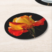 ピーチオレンジバラ ラウンドペーパーコースター (アングル)