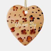 ピーチオレンジヒョウ印刷ウォーターカラー セラミックオーナメント (右)