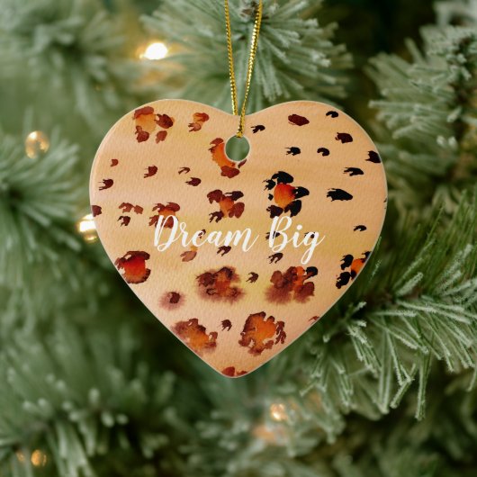 ピーチオレンジヒョウ印刷ウォーターカラー セラミックオーナメント (ツリー)