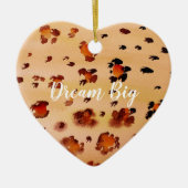 ピーチオレンジヒョウ印刷ウォーターカラー セラミックオーナメント (正面)