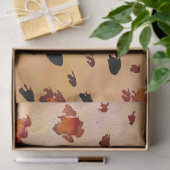 ピーチオレンジヒョウ印刷ウォーターカラー 薄葉紙 (ギフト)