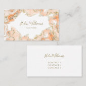 ピーチオレンジピンクインクマーブルビジネスカード 名刺 (正面/裏面)