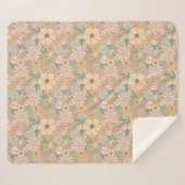 ピーチオレンジピンクグレーフローラ シェルパブランケット (正面(横))
