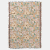 ピーチオレンジピンクグレーフローラ スローブランケット (正面縦)