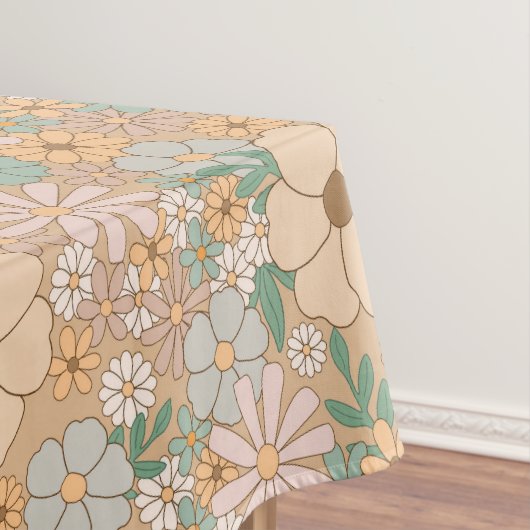 ピーチオレンジピンクグレーフローラ テーブルクロス (インサイチュ)