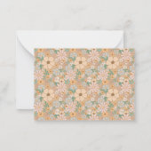 ピーチオレンジピンクグレーフローラ ノートカード (裏面)