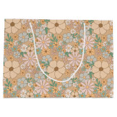 ピーチオレンジピンクグレーフローラ ラージペーパーバッグ (裏面)