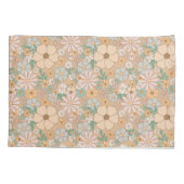 ピーチオレンジピンクグレーフローラ 枕カバー (裏面)