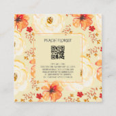 ピーチオレンジフラワーフローリスト スクエア名刺 (裏面)
