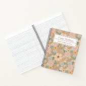 ピーチオレンジフローラ |スパイラルエレガント ノートブック (内部)