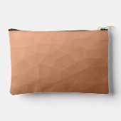 ピーチオレンジ色のグラデーションジオメトリメッシュパターン アクセサリーポーチ (裏面)