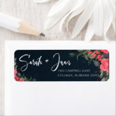 ピーチオレンジ葉フローラズ新郎新婦結婚の ラベル (インサイチュ)