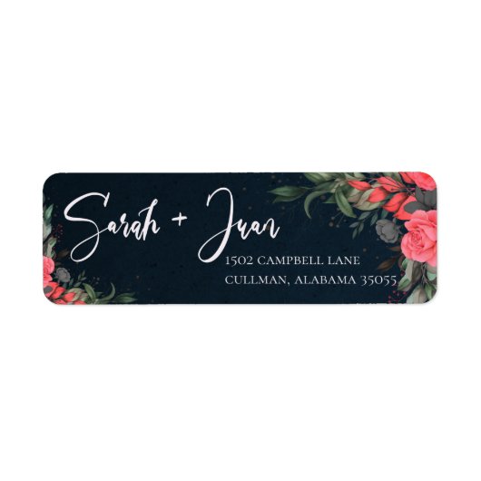 ピーチオレンジ葉フローラズ新郎新婦結婚の ラベル (正面)