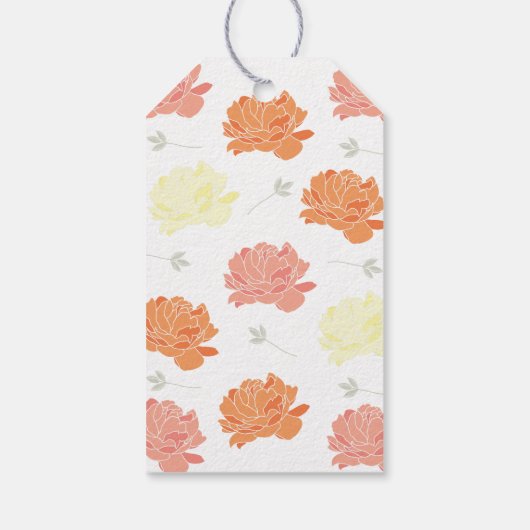 ピーチオレンジ&イエロープオーニーキンセアニェラパーティー ギフトタグ (裏面)