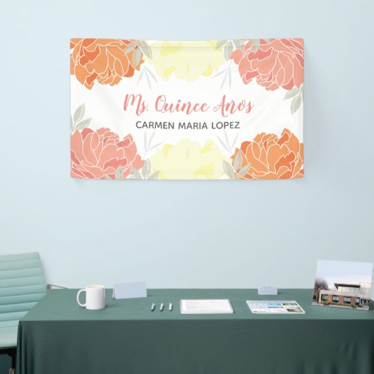 ピーチオレンジ&イエロープオーニーキンセアニェラパーティー 横断幕 (トレードショー)