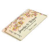 ピーチオーキッドウォーターカラーポシュウェディングザデイト マグネット (左側)