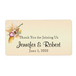 ピーチオーキッドウォーターカラーポスウォーターボトルラベル ラベル