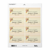 ピーチオーキッドウォーターカラーポスウォーターボトルラベル ラベル (フルシート)