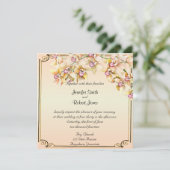 ピーチオーキッドウォーターカラーポー結婚式招待状 招待状 (スタンド正面)