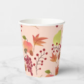 ピーチオータム秋ハーベストフルーツパターン 紙コップ (左)