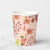 ピーチオータム秋ハーベストフルーツパターン 紙コップ (右)