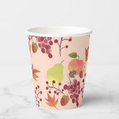 ピーチオータム秋ハーベストフルーツパターン 紙コップ (正面)