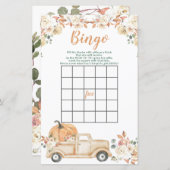 ピーチカボチャ素朴トラックベビーシャワービンゴゲーム (正面/裏面)