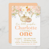 ピーチカボンプキンガールズ秋誕生日招待状 招待状 (正面/裏面)