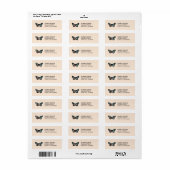 ピーチカラフルバタフライウォーター自然 ラベル (フルシート)