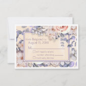 ピーチカラーのフラワーの結婚式返信ハガキ 出欠カード (正面)