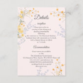 ピーチカラーの野の花の結婚式詳細同封カード エンクロージャーカード (正面)