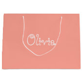 ピーチカラーベビーシャワー抱き枕 ラージペーパーバッグ (正面)