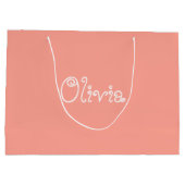 ピーチカラーベビーシャワー抱き枕 ラージペーパーバッグ (裏面)