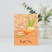 ピーチカラーリリウムと自然アートinピーチパターン ポストカード (スタンド正面)
