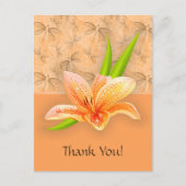 ピーチカラーリリウムと自然アートinピーチパターン ポストカード (正面)