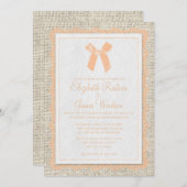 ピーチカントリーバーラップ結婚式招待状 招待状 (正面/裏面)