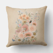 ピーチガーデンブーケオンタンシェードド装飾用クッション クッション (裏面)