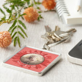 ピーチガーベラデイジーベビー写真 キーホルダー (側面)