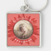 ピーチガーベラデイジーベビー写真 キーホルダー (正面)